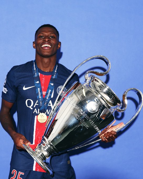 Nuno Mendes (Photo Credit: UEFA Champions League via X)