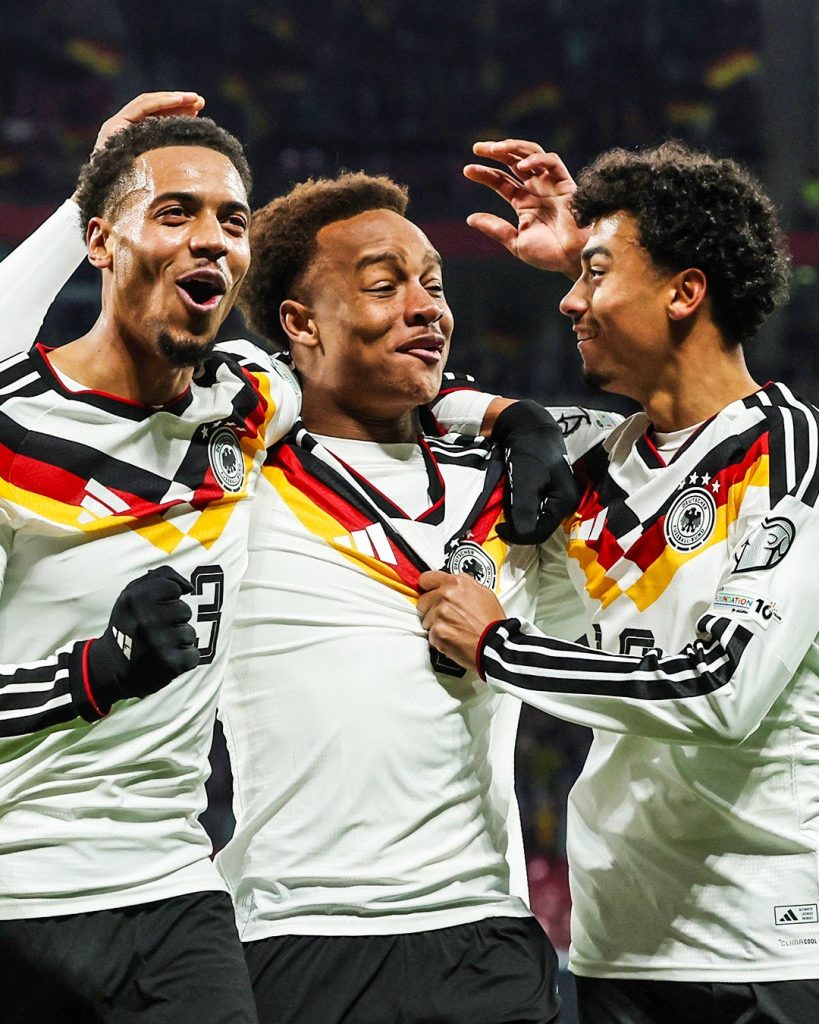 Assan Ouédraogo and German teammates celebrate after scoring (photo Credit: GErmany facebook page)