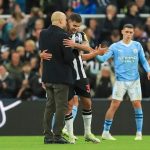 Bruno Guimarães and Pep Guardiola. (Photo Credit: Newcastle Media).