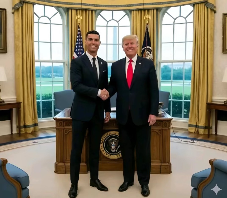 Cristiano Ronaldo and Donald Trump. (Photo Credit: White House Media).