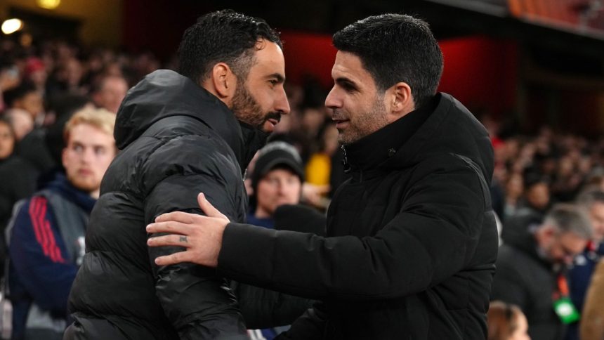 Ruben Amorim and Mikel Arteta: Photo Credit - Skysports