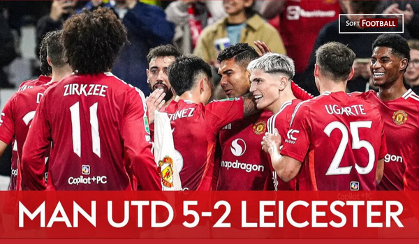 Manchester United Cruise to 5-2 EFL Cup Victory Against Leicester City - Photo Credit : Softfootball Media