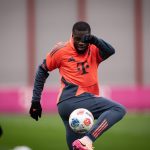 Dayot Upamecano in training. Photo Credit: Bayern Munich Media.