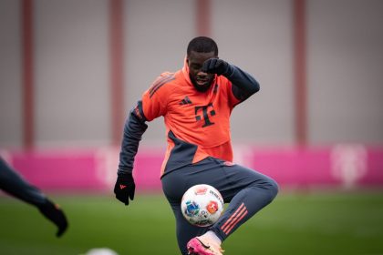 Dayot Upamecano in training. Photo Credit: Bayern Munich Media.