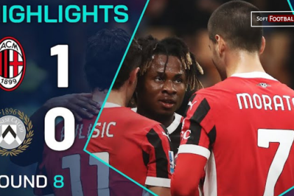 Chukwueze Strike and Reijnders Red Card Help Milan Hold Udinese 1–0 at San Siro - Photo Credit : Softfootball Media