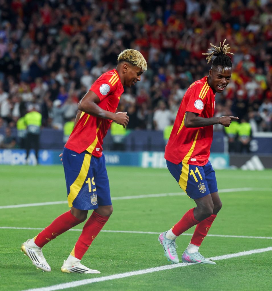 Yamal and Nicole Williams (photo credit: Spain Via X)