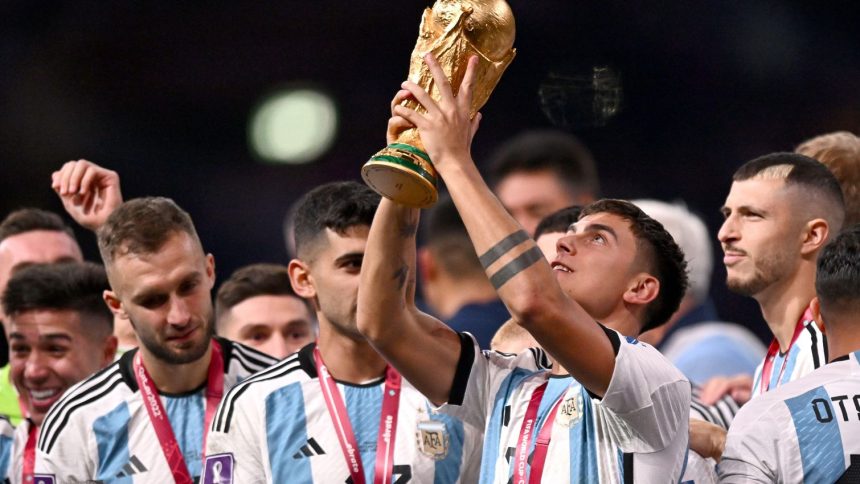 Paulo Dybala after wining the world cup with argentina (Photo Credit: As roma website)