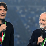 De Laurentiis and Antonio Conte after winning the scudetto last season (Photo Credit: Napoli website)