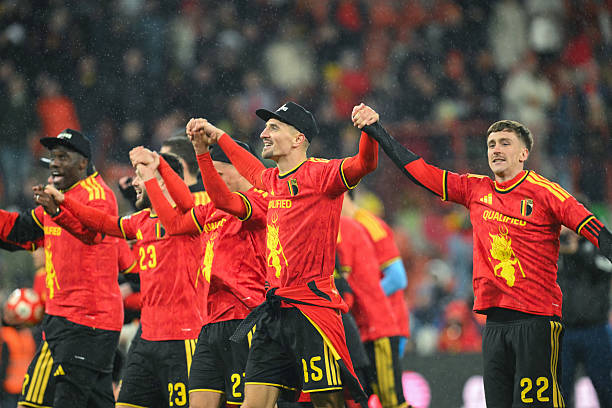 Belgium players celebrate together (Photo Credit: Belgium via IG)