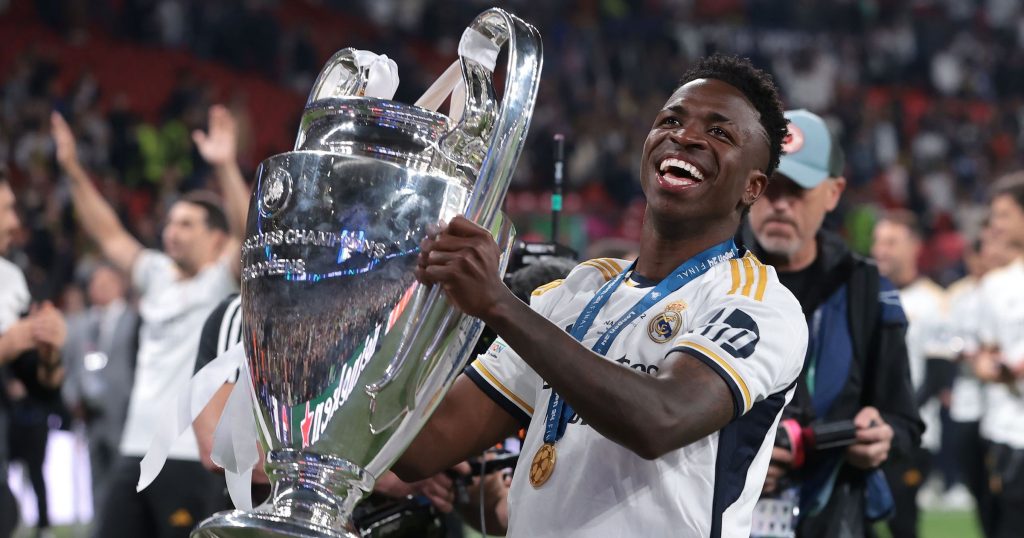 Vinicius jr with the UCL trophy (Photo Credit: Real Madrid X handle)