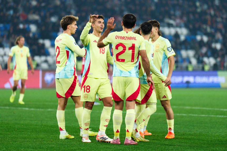 Spain Players Celebrating (Photo Credit: Spain Via X)