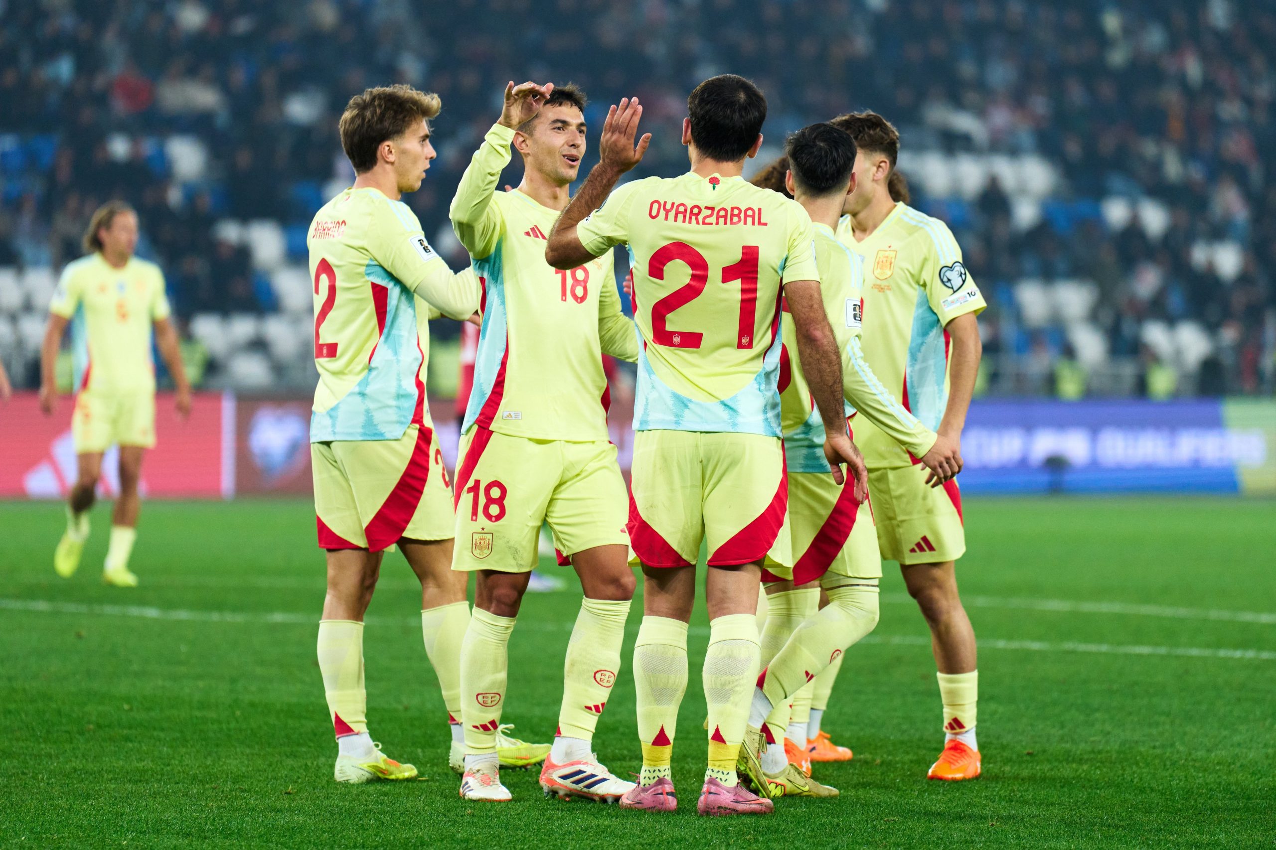 Spain Players Celebrating (Photo Credit: Spain Via X)