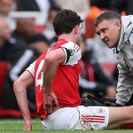 Declan Rice receiving treatment after getting Injured (Photo Credit: Premier League website)