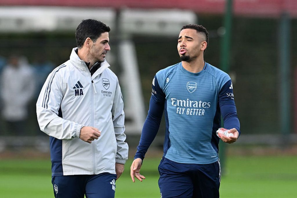 Mikel Arteta and Gabriel Jesus (Photo Credit: Arsenal website)