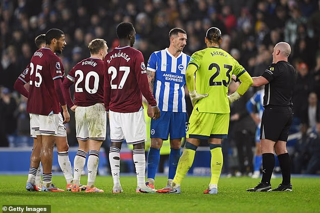 West Ham vs Brighton action. (Photo Credit: Premier league website).