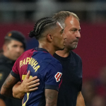 Hansi Flick and Raphinha (Photo Credit: Barcelona website)