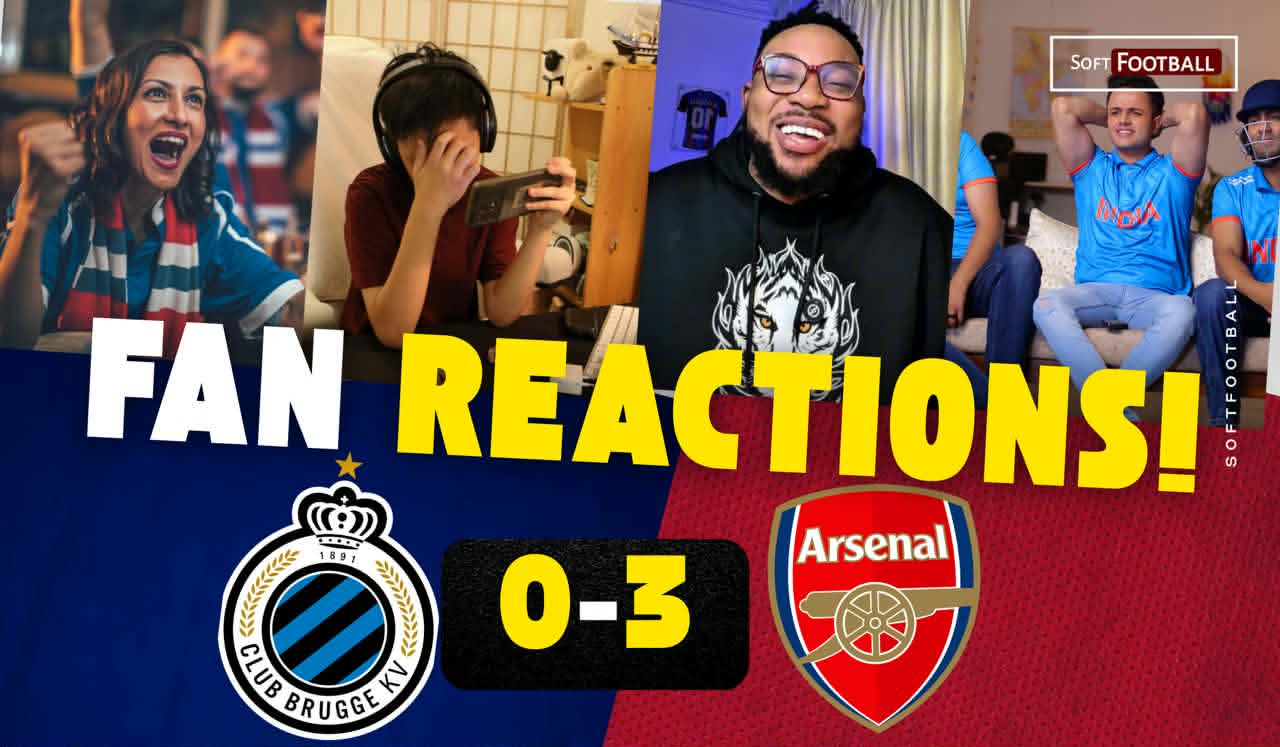 Club Brugge Vs Arsenal 0-3 Fans Reaction (Photo Credit: Softfootball)