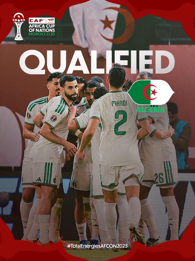 Algeria qualify for the next round of the AFCON2025! - Photo Credit : 
TotalEnergies AFCON 2025, X
