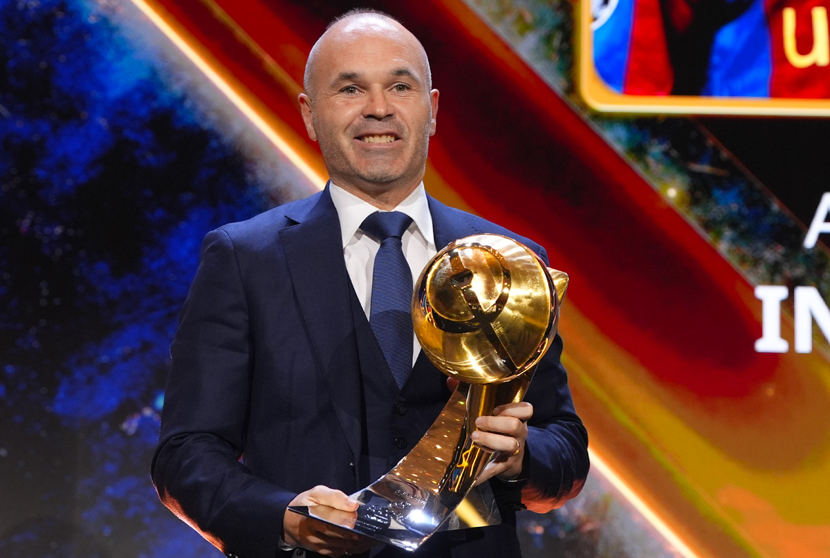 Andrés Iniesta Honoured With Globe Soccer Player Career Award at 2025 Ceremony - Photo Credit : Globesoccer, Official Website