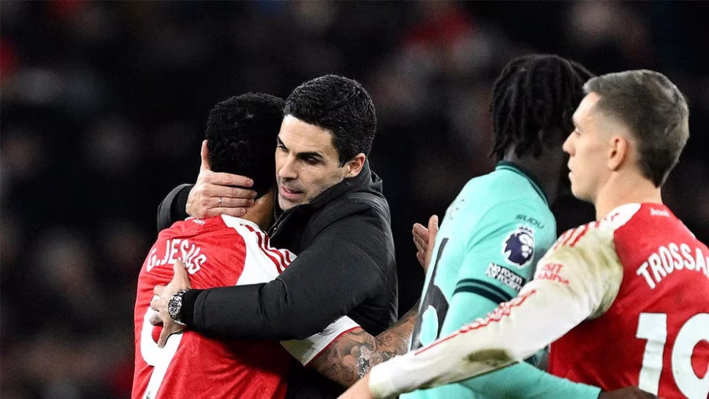 Mikel Arteta and Gabriel Jesus (Photo Credit: Arsenal website)