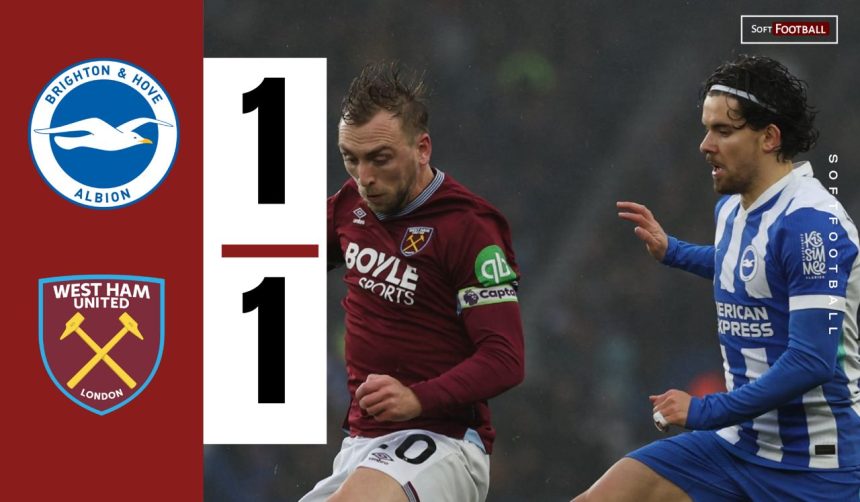 Brighton 1-1 West Ham. (Photo Credit: Softfootball Media).
