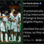 Claims Emerge Over Nigeria’s Qualification Chances After DR Congo Loss - Photo credit : Innocent Tino on Facebook