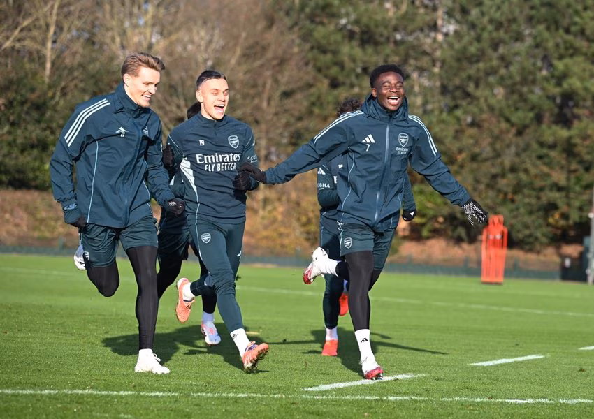 Arsenal players in training (Photo Credit: Arsenal Media)