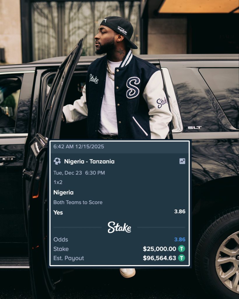 Davido Stakes $25,000 on Super Eagles to Beat Tanzania in AFCON 2025 Opener - Photo Credit : Davido, X