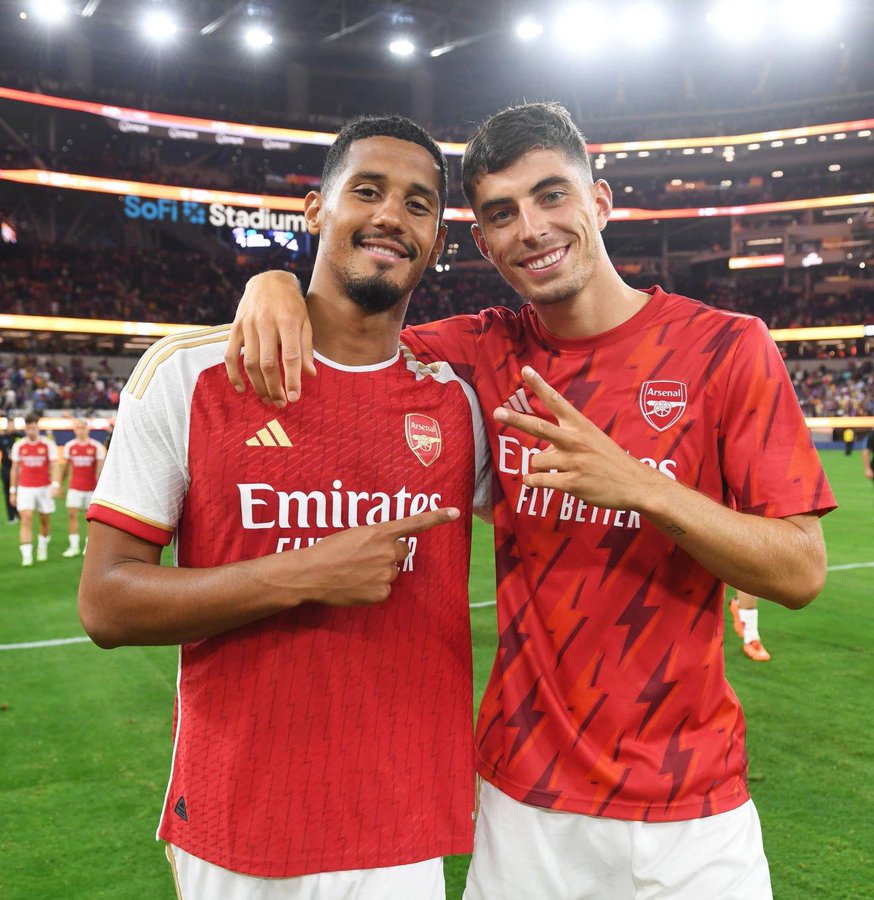 William Saliba and Kai Havertz (Photo Credit: Arsenal via X)