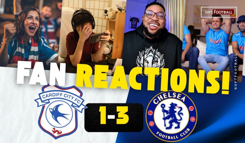 Cardiff v Chelsea fans reaction. (Photo Credit: Softfootball Media).