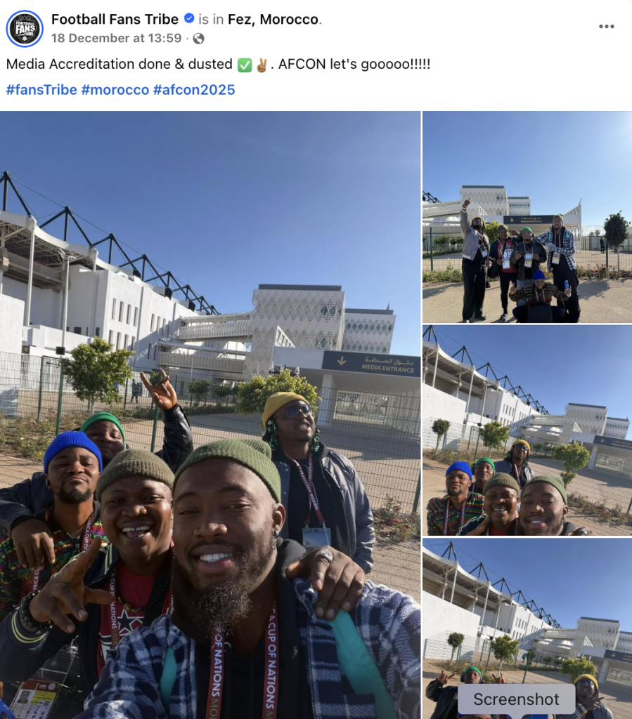 Football Fans Tribe Secures Media Accreditation to Cover AFCON 2025 - Photo Credit : Football fans tribe, Facebook