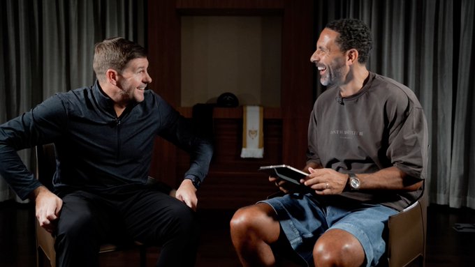 Steven Gerrard and Rio Ferdinand (Photo Credit: Rio Ferdinand Presents via X)