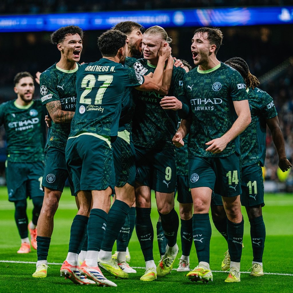 Manchester City Players Celebrating (Photo Credit: Manchester City Via X)