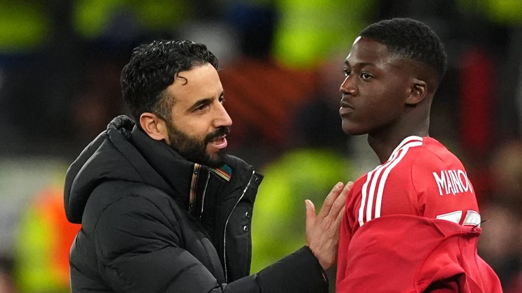 Rúben Amorim and Kobbie Mainoo (Photo Credit: Manchester United Media Via X)