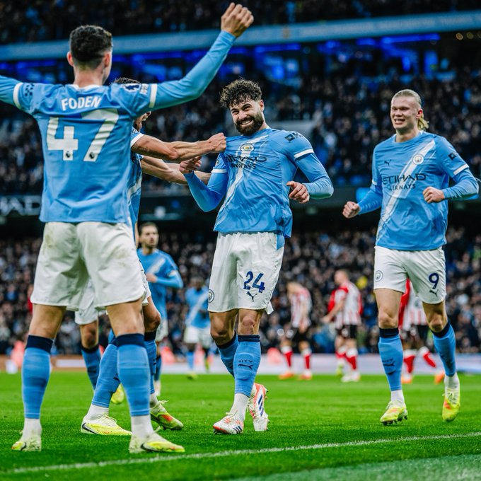 Man City players celebrate (Photo Credit: City via X)