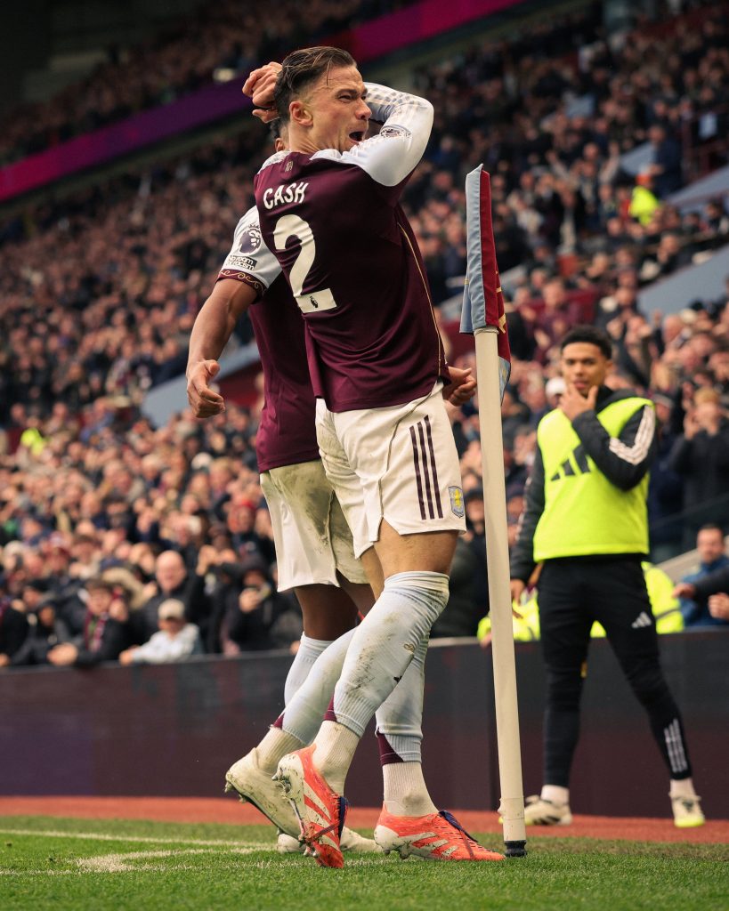 Matty Cash after scoring the opener for Aston Villa (Photo Credit: Aston Villa via X)