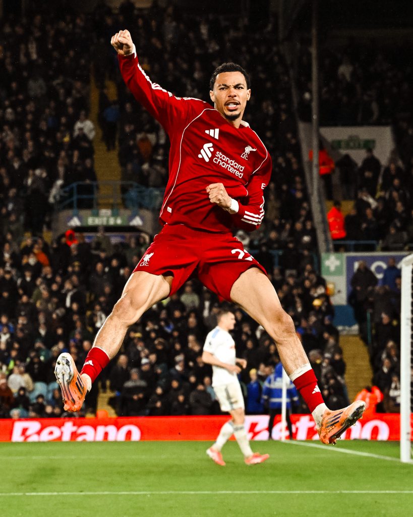 Hugo Ekitike after scoring for Liverpool (Photo Credit: Liverpool via X)