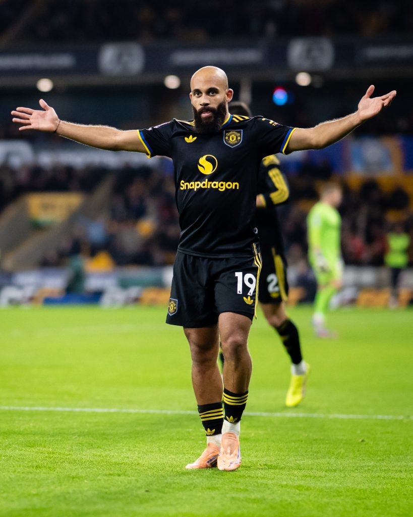 Bryan Mbuemo celebrate after scoring for Manchester united (Photo Credit: Manchester United via X)
