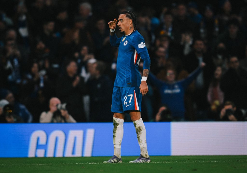 Malo Gusto after scoring for Chelsea (Photo Credit: Chelsea via X)