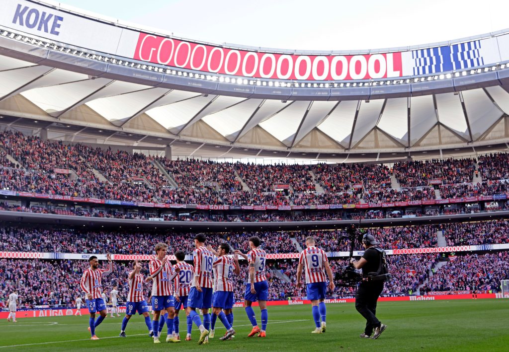 Atlético Madrid Players Celebrating (photo credit: Atlético Madrid via X)