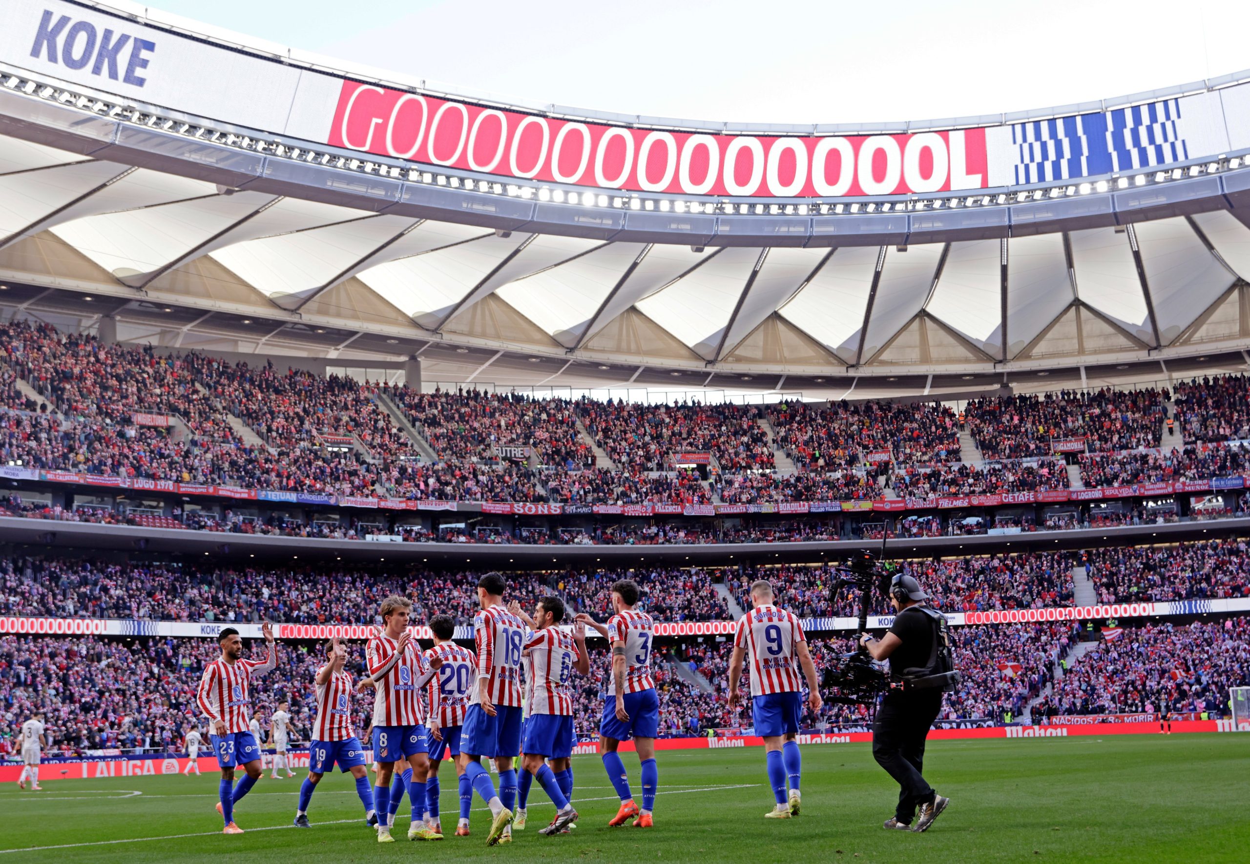 Atlético Madrid Players Celebrating (photo credit: Atlético Madrid via X)
