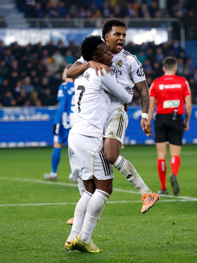 Rodrgyo and Vinicius celebrate for Real Madrid (Photo Credit: Real Madrid via X)
