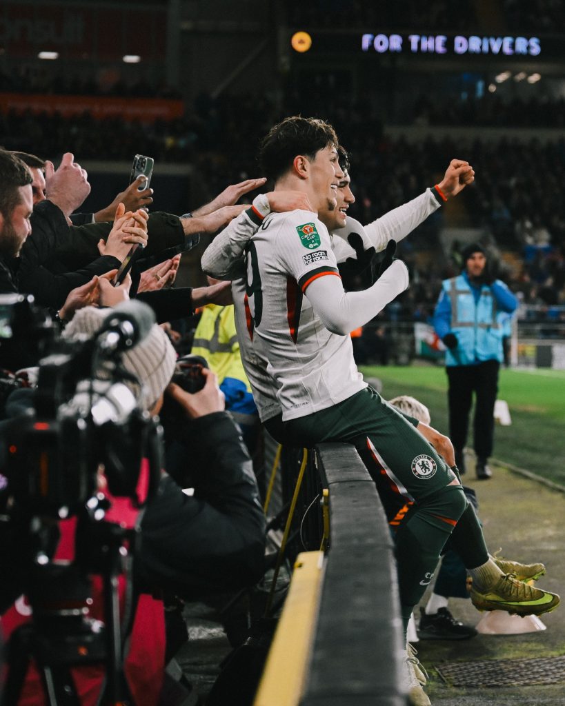 Garnacho after scoring for Chelsea (Photo Credit: Chelsea via X)