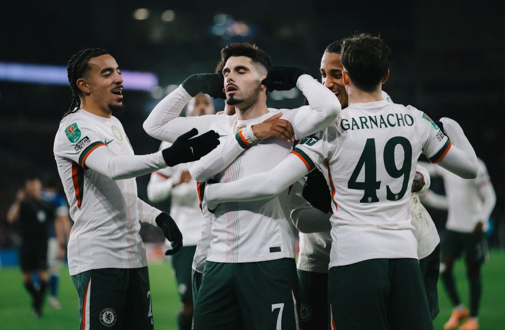 Pedro Neto after scoring for Chelsea (Photo Credit: Chelsea via X)