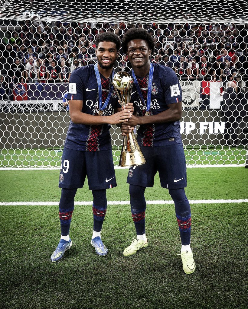 Ibrahim Mbaye and Teammate (Photo Credit: PSG Media via X)