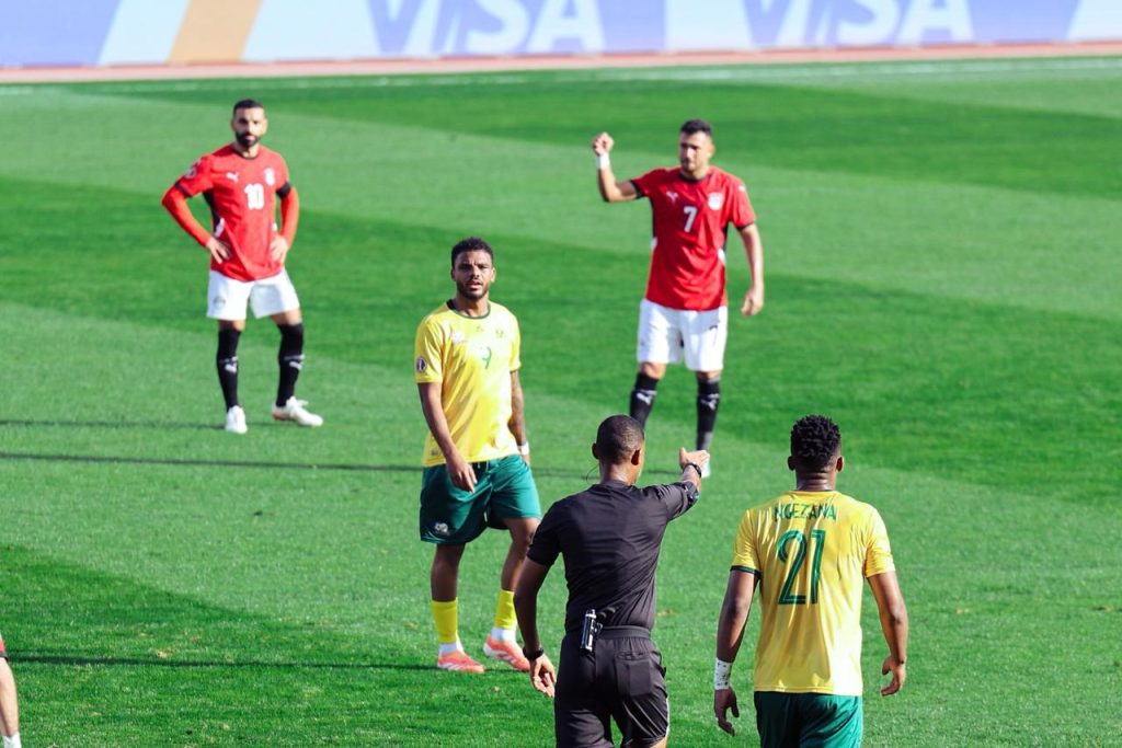 The Referee Pointing to The Penalty Spot (Photo Credit: Egypt Via X)