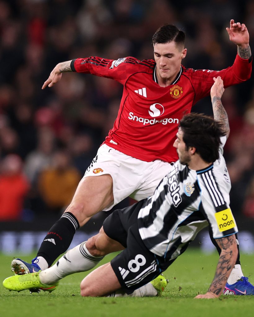 Manchester United and Newcastle United players clash (Photo Credit:Man United via X)