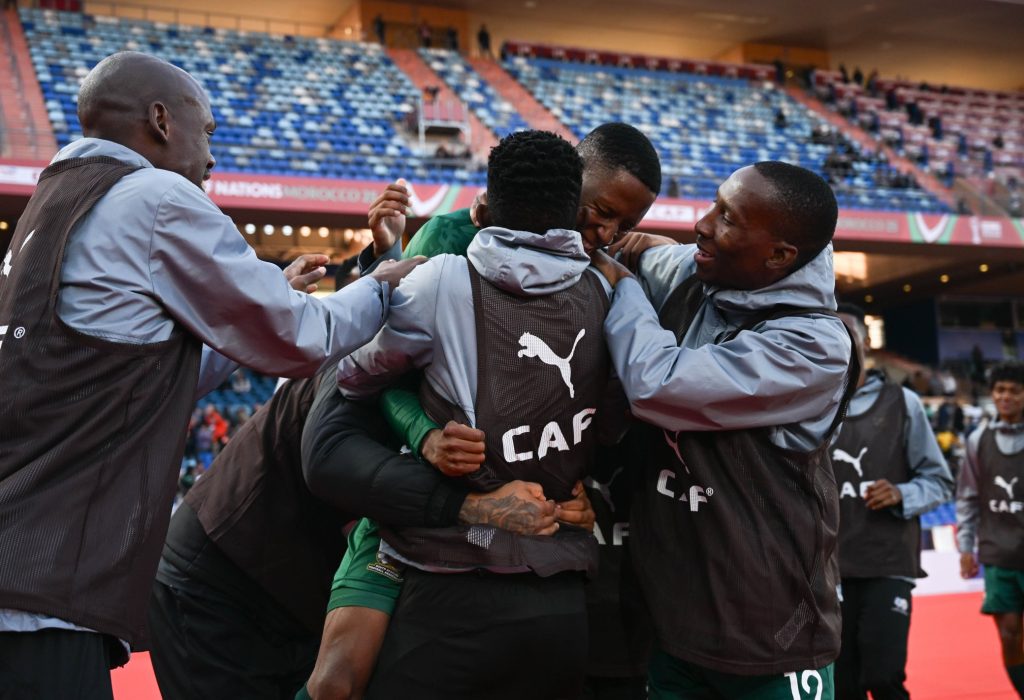 South Africa players celebrating (Photo Credit: Bafana Bafana via X )