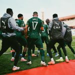 South Africa Plyers celebrate after Oswin Appollis late penalty goal (Photo Credit: CAF via X )