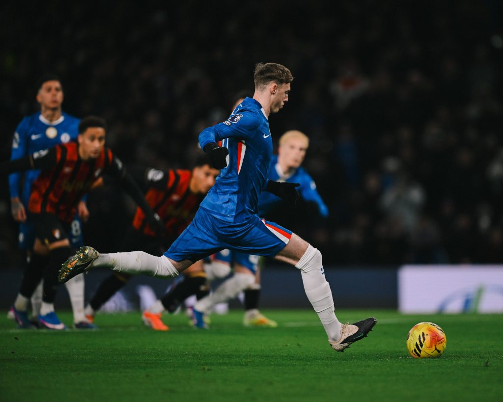 Cole palmer steps up to score a penalty kick for Chelsea (Photo Credit: Chelsea via X)